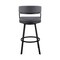 Armen Living Dione 30" Bar Height Swivel Gray Faux Leather and Black Metal Bar Stool 840254335059 - alternate 7